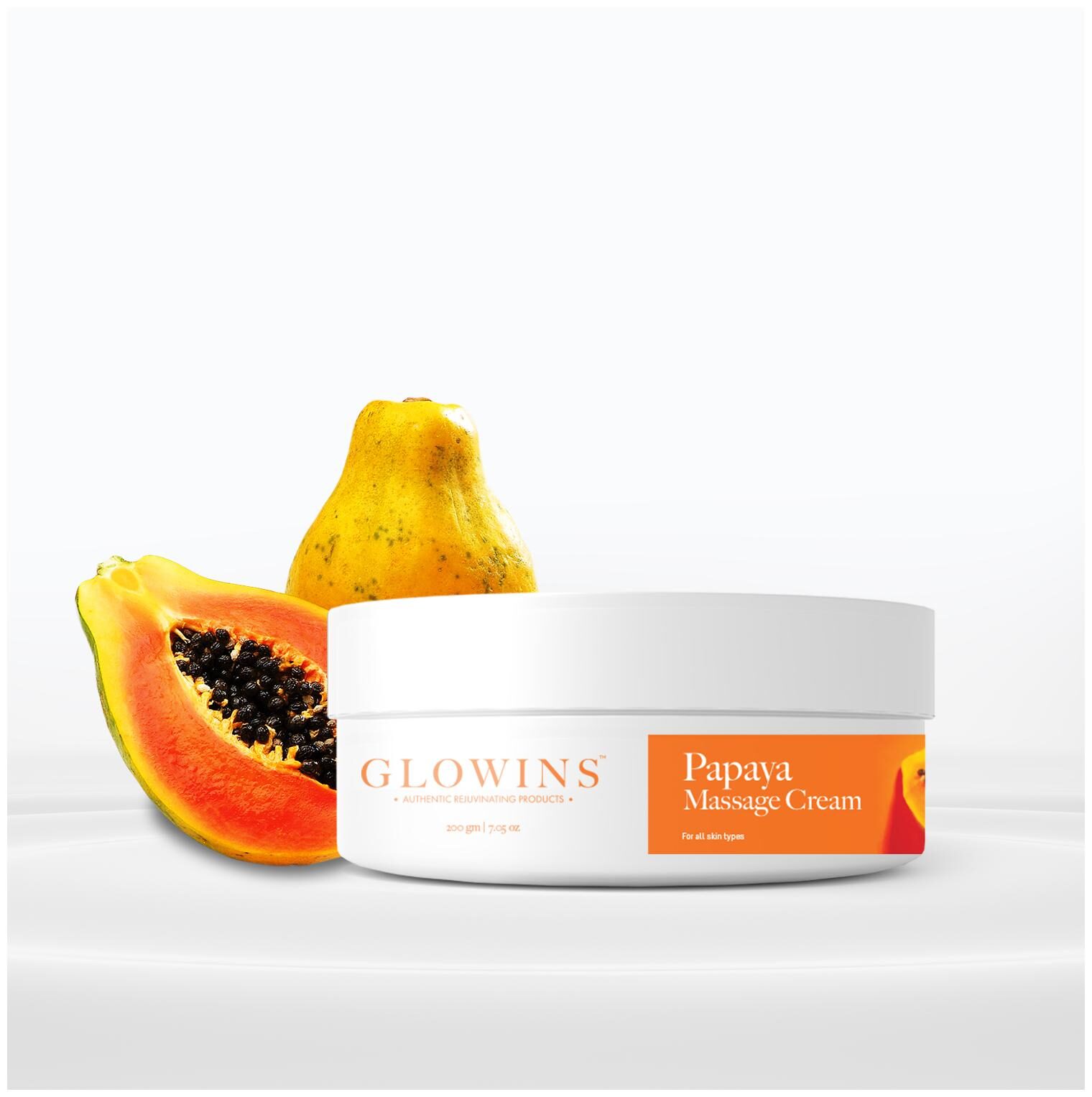 

GLOWINS Papaya Rich In Vitamin E Protect it Form Sun UV Rays Improve Acne Skin Ton Reduse Sign Of Lightening and Nourishing Gel 200 ml (Pack Of 1)