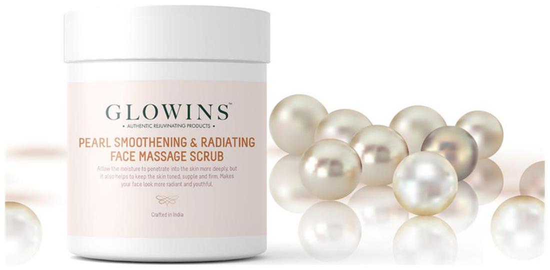 

Glowins Pearl Smoothing Radiating Face Massage Scrub with Vitamin C E for Rich Exfoliation Nourish Natural Radiant Rid of Dry and Flakly Dead Skin Cell - 200g