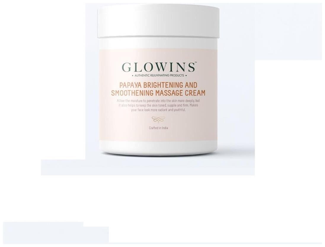 

Glowins Smoothing Brightening Rejuvenating Face Massage Cream with Pure Papaya Fruit for Rich Exfoliation Skin Lightening Instant Naturally Freshness and Rediant- 400g
