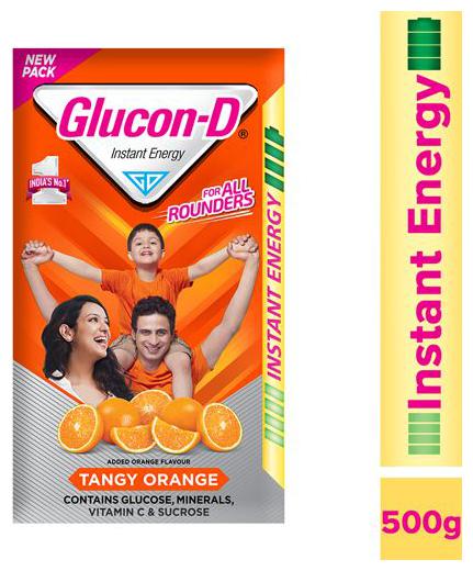 

Glucon D Beverage Mix - Glucose Based Orange Flavoured 500 g
