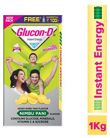 

Glucon D Beverage Mix - Glucose Based Nimbu Pani Flavoured 1 kg