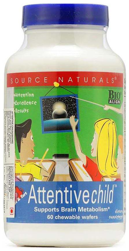 

GNC Source Naturals Attentive Child - May Enhance Mental Concentration - 60 Chewable Wafers