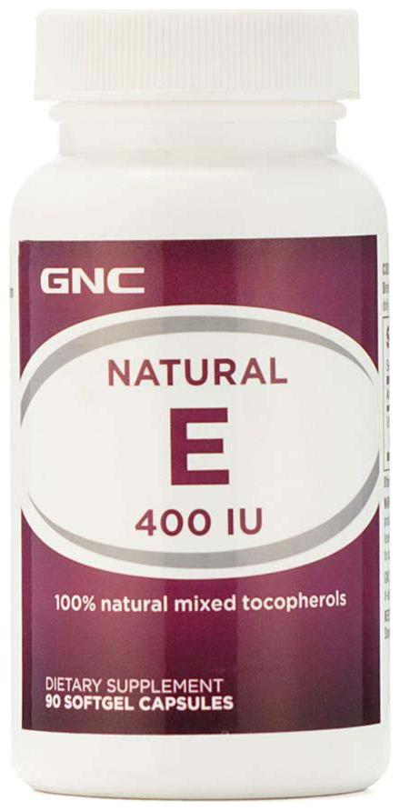 

GNC Natural E 400 IU 100 with Natural Mixed Tocopherol - 100 Softgel Capsules