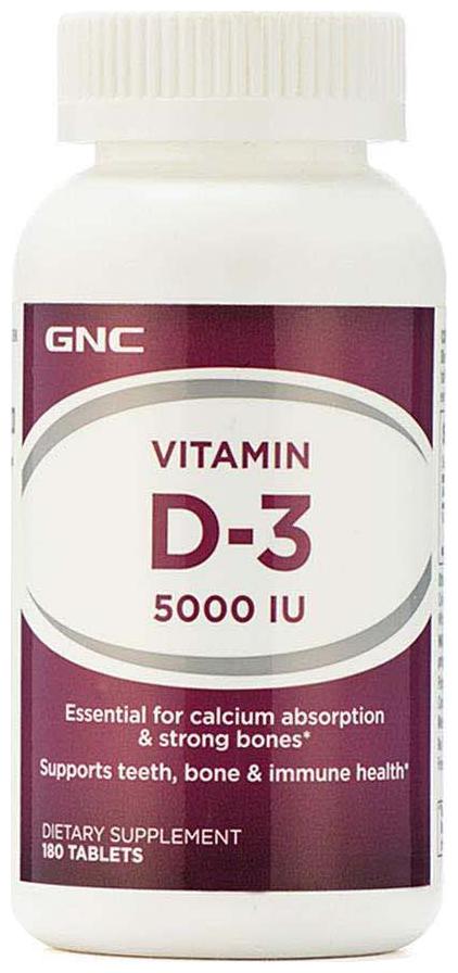 

GNC Vitamin D-3 5000 IU - 180 Tablets