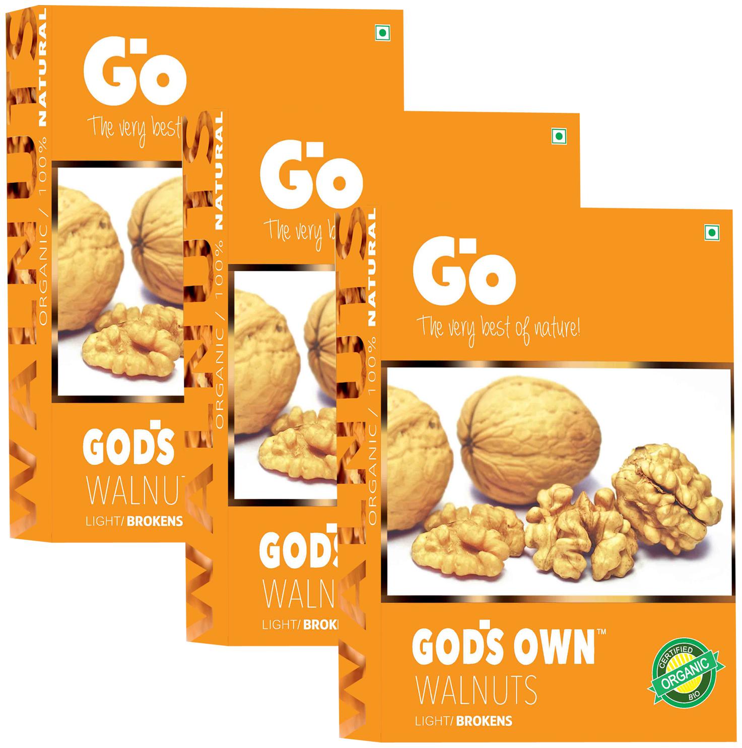 

Go s Gods Own Organic Walnuts Light Broken 250g (Pack of 3)