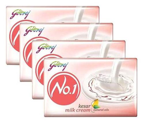 

Godrej No 1 Bathing Soap - Kesar Milk Cream 100 g Pack Of 4
