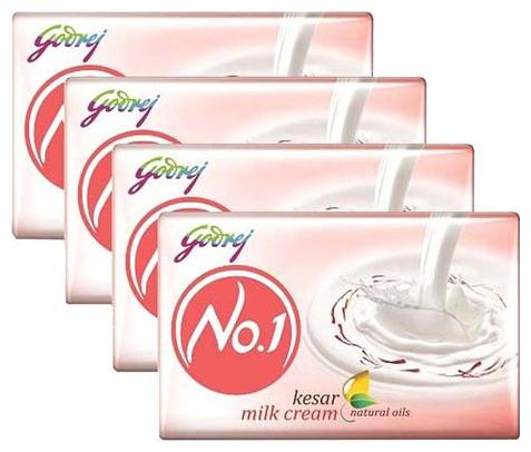 

Godrej No 1 Bathing Soap - Kesar Milk Cream 100 g Pack Of 4