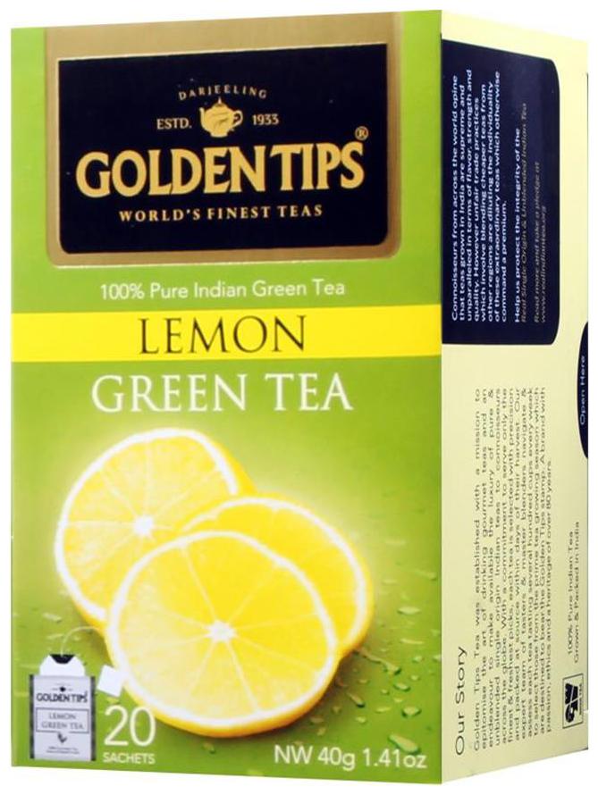 

Golden Tips Lemon Green Tea - 20 Envelope Tea Bags (40g)