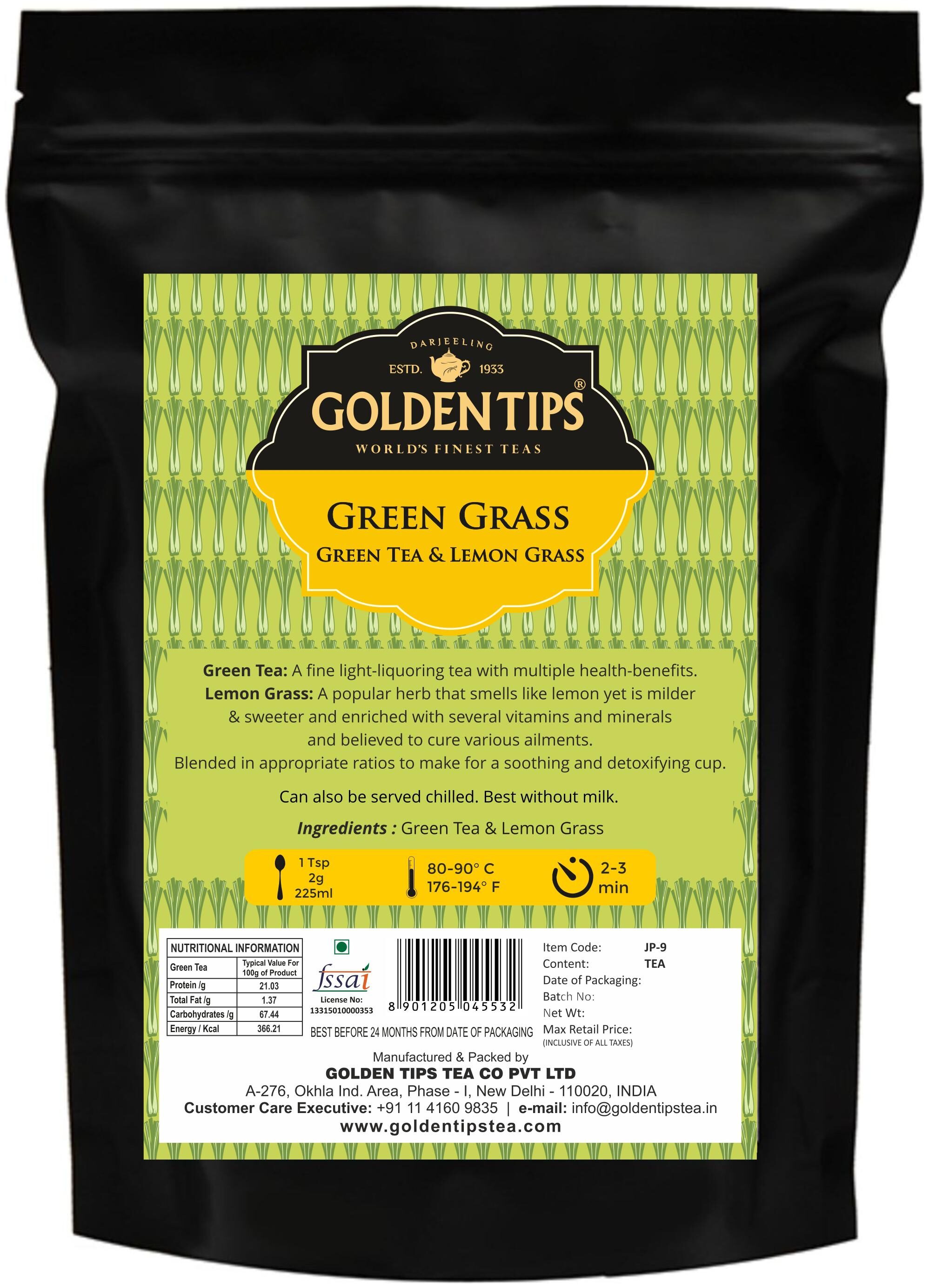 

Golden Tips Lemon Grass Green Tea 250g 8 82oz (100 Cups)