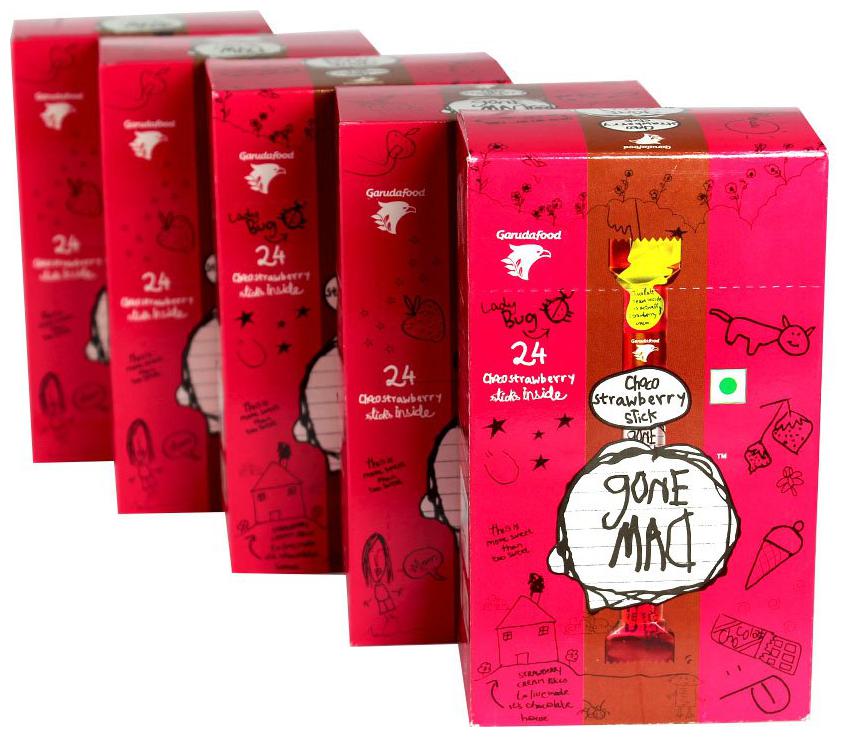 

Gone Mad Strawberry Sticks 288 g Pack of 5
