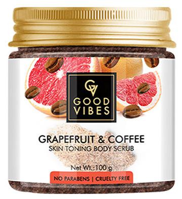 

Good Vibes Grapefruit and Coffee Skin Toning Body Scrub 100 gm (Pack Of 1)