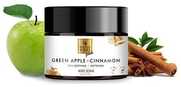 

Good Vibes Plus Skin Soothing Softening Body Scrub - Green Apple Cinnamon 50 g (Pack Of 1)