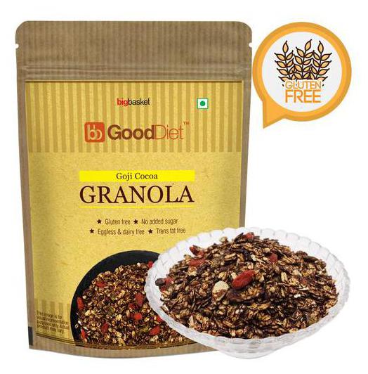

Gooddiet Granola - Goji Cocoa Gluten free 250 g