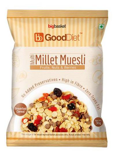 

GoodDiet Multi Millet Muesli - With Fruits Nuts Berries 30 g
