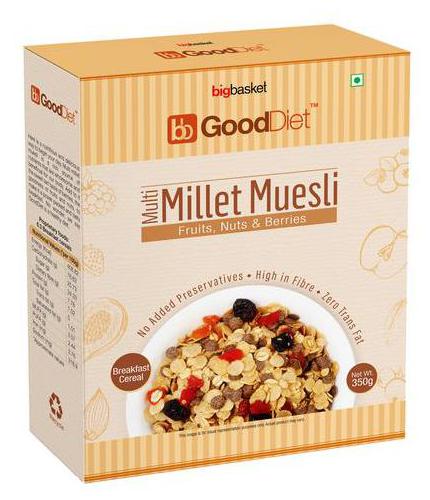 

GoodDiet Multi Millet Muesli - With Fruits Nuts Berries 350 g
