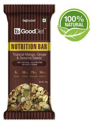 

Gooddiet Nutrition Bar - Tropical Mango Ginger Sesame Seeds 40 g