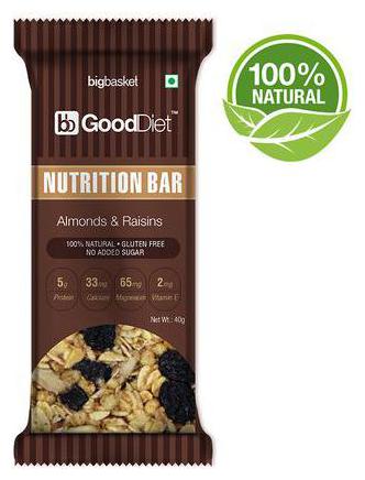 

Gooddiet Nutrition Bar - Almonds Raisins 40 g