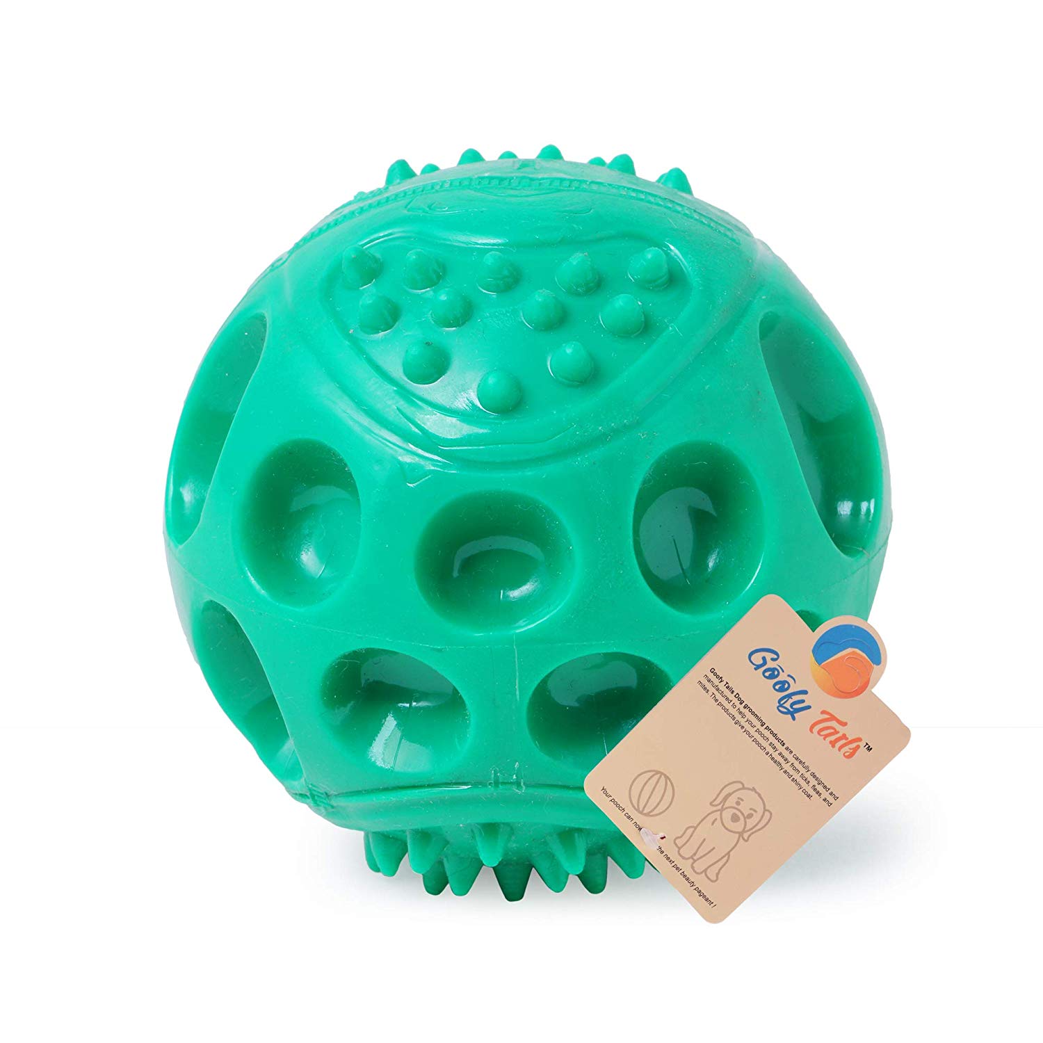 

Goofy Tails Hard Squeak Ball Dog Toy (Color May Vary)