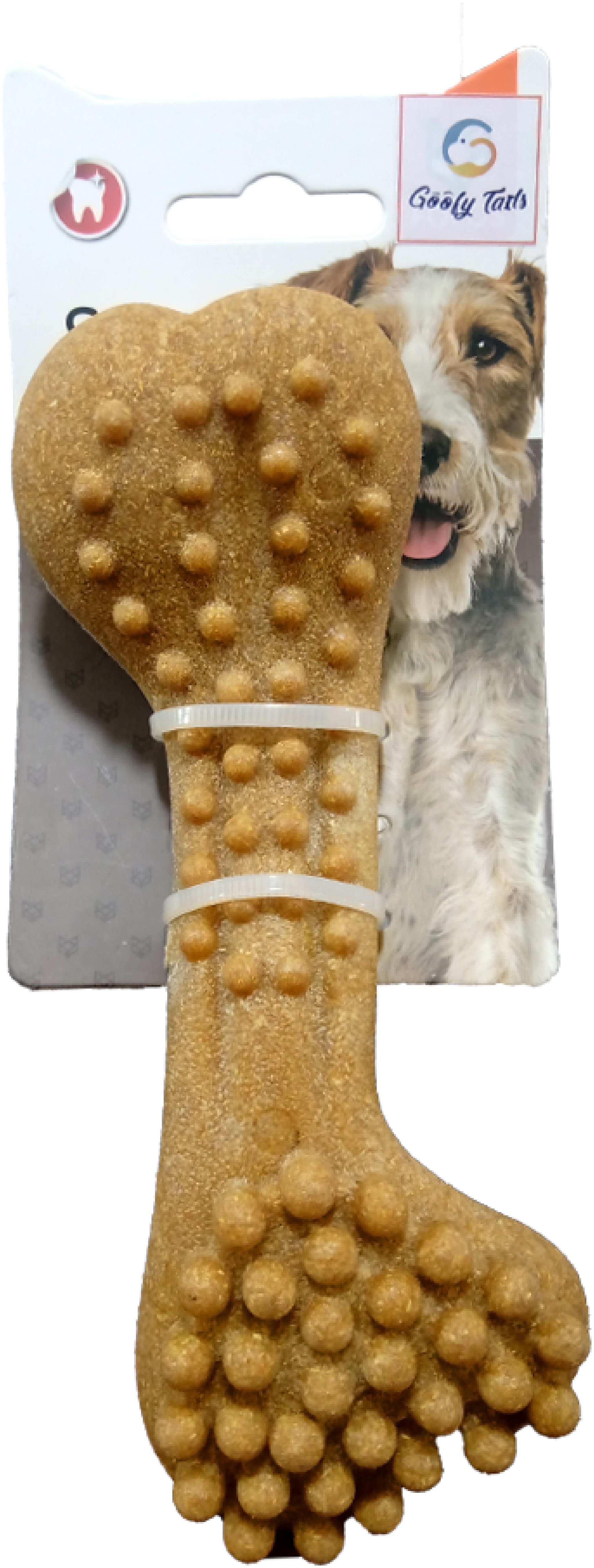 

Goofy Tails Woodplay Brush Bone Moderate Chew Toys for Dogs for Medium Large Breeds (Brown)
