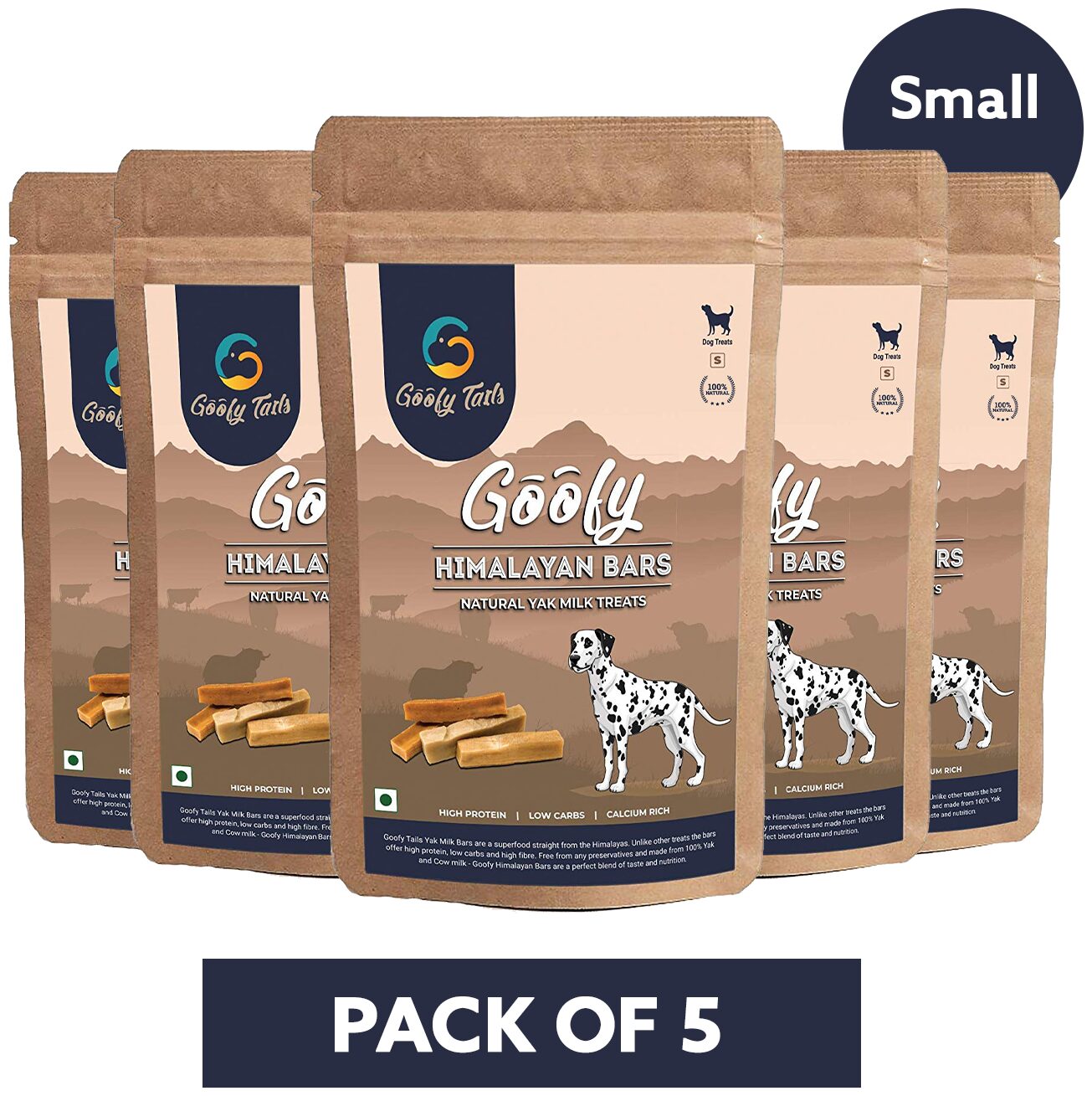 

Goofy Tails Himalayan Yak Milk Chew Bars For Dog S (Pack of 5) - 750 g