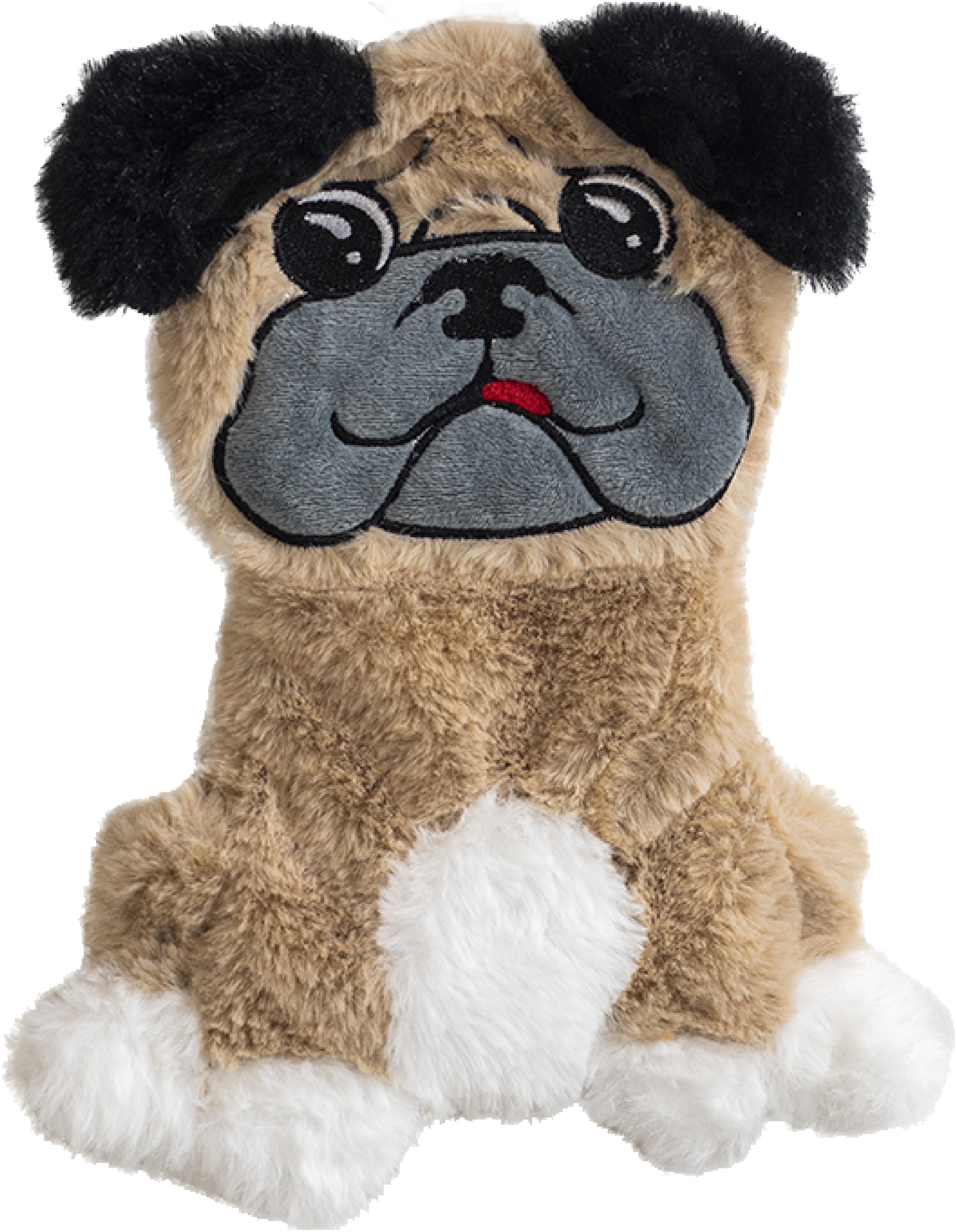 

Goofy Tails Puppy Pug Unstuffed Crinkle Squeaky Plush Toy for Dogs for Small Medium Breeds (Pack of 1)