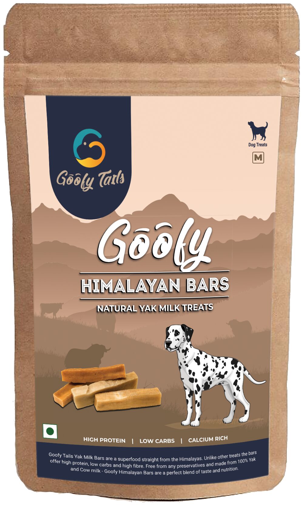 

Goofy Tails Himalayan Yak Milk Bars For Dog M (Pack of 1) - 150 g