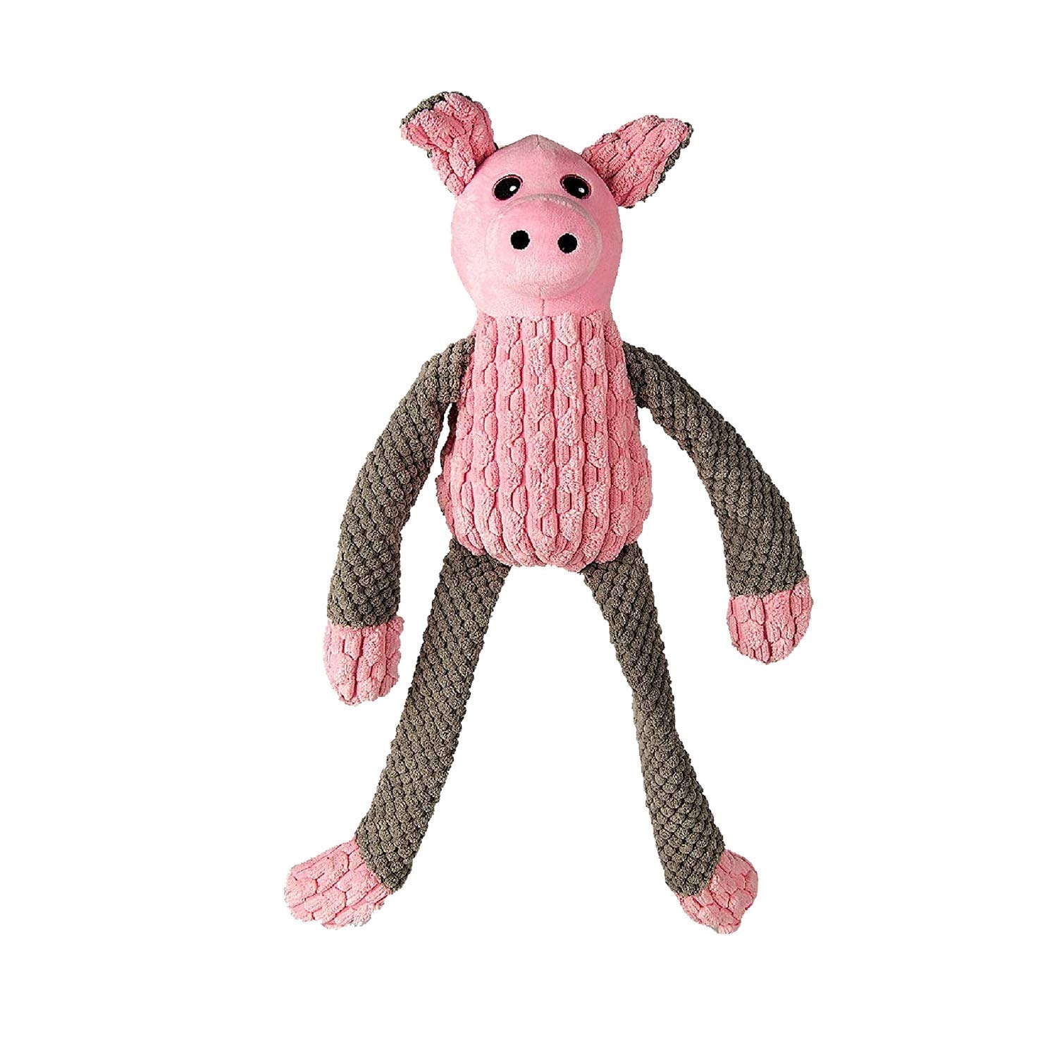 

Goofy Tails Long Leg Pig Squeaky Dog Toy Crinkle with Rope Plush Toy for Dogs Small (Pack of 1)