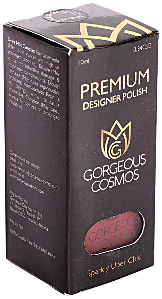 

Gorgeous Cosmos Premium Redwood Shade Toxic Free Nail Polish 10 ml