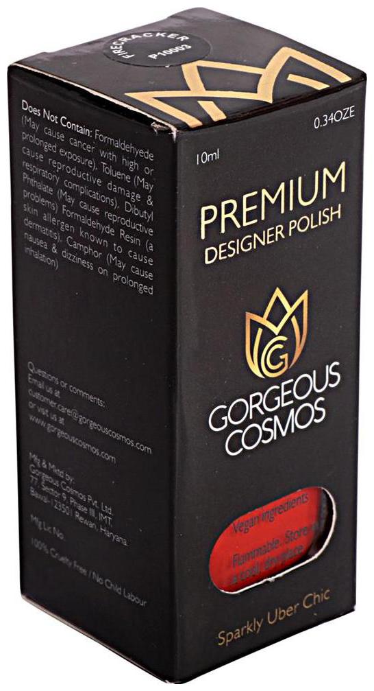

Gorgeous Cosmos Premium Fire Craker Shade Toxic Free Nail Polish 10 ml