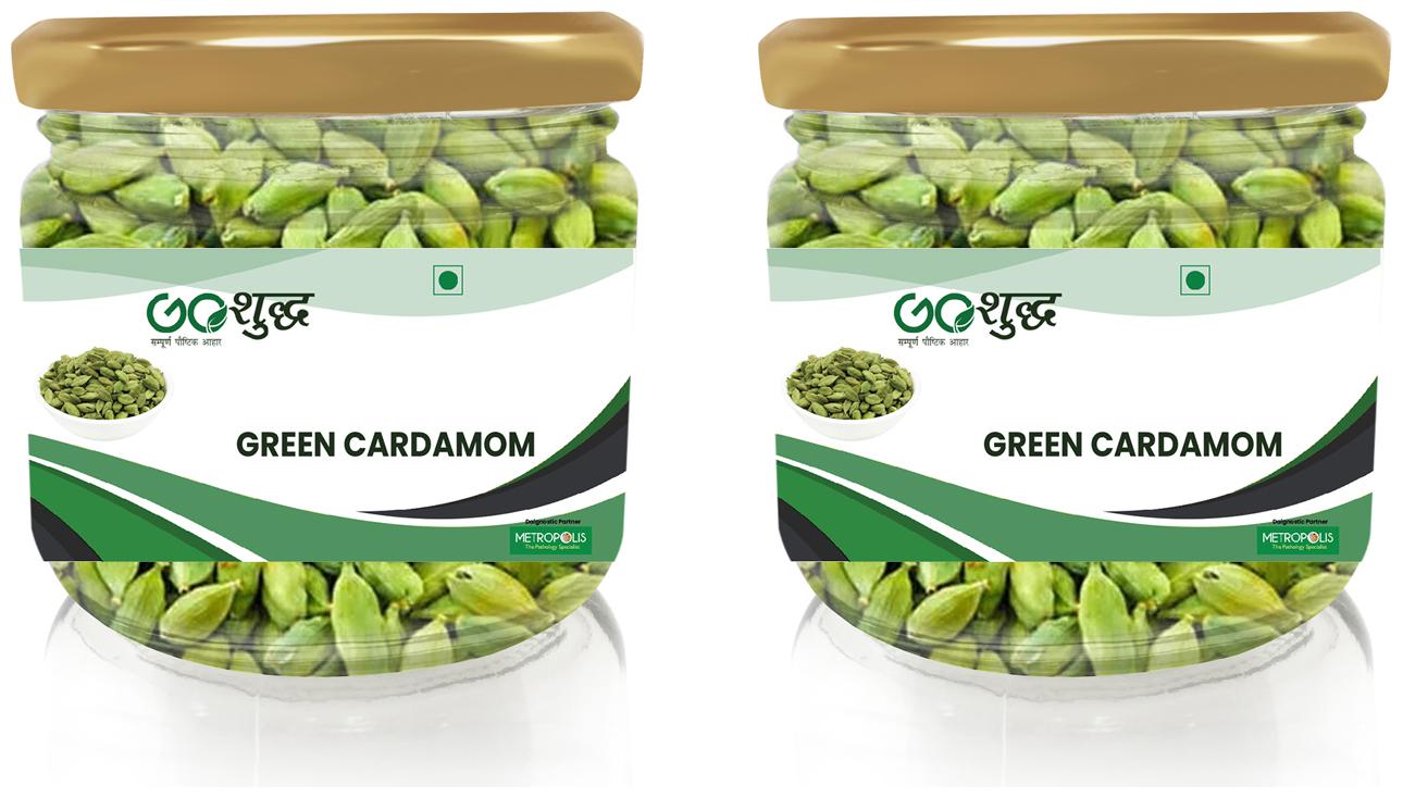 

Goshudh Premium Quality Choti Elaichi (Green Cardamom) Glass Jar Pack 100g (Pack Of 2)