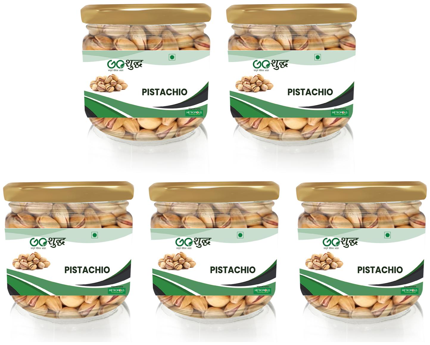 

Goshudh Premium Quality Pista (Pistachio) (Glass Jar Pack) 175g (Pack Of 5)
