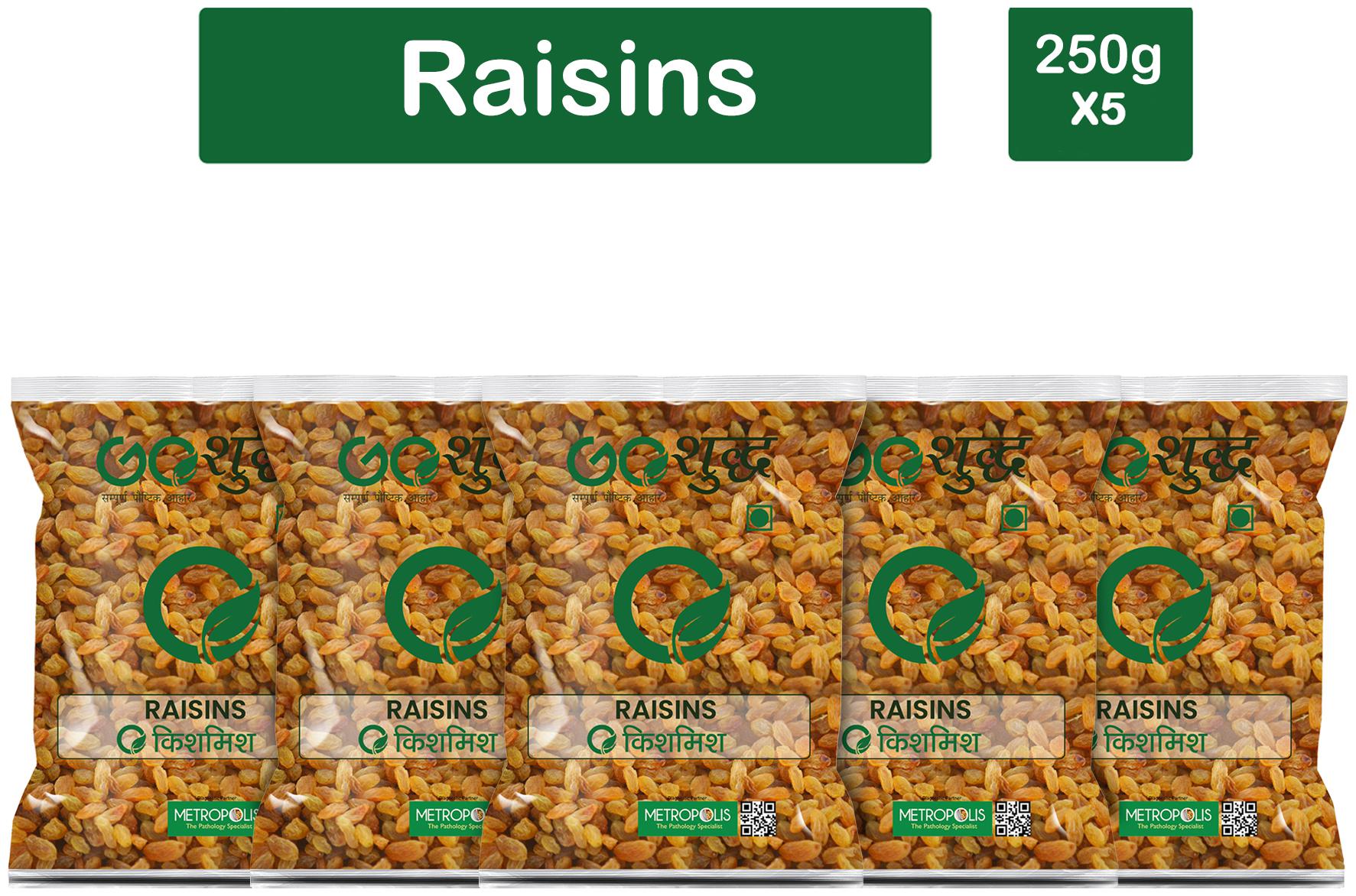 

Goshudh Premium Quality Kishmish (Raisin) 250g (Pack Of 5)