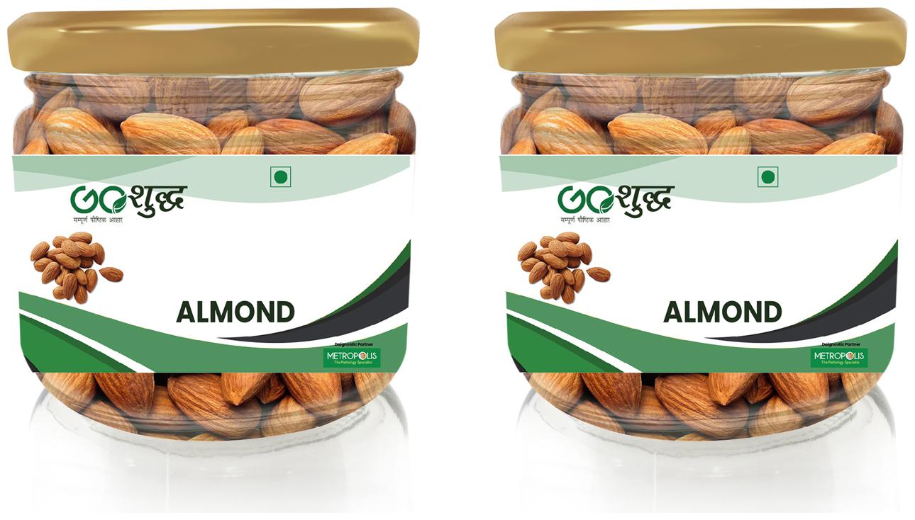 

Goshudh Premium Quality Badam (Almond) (Glass Jar Pack) 175g (Pack Of 2)