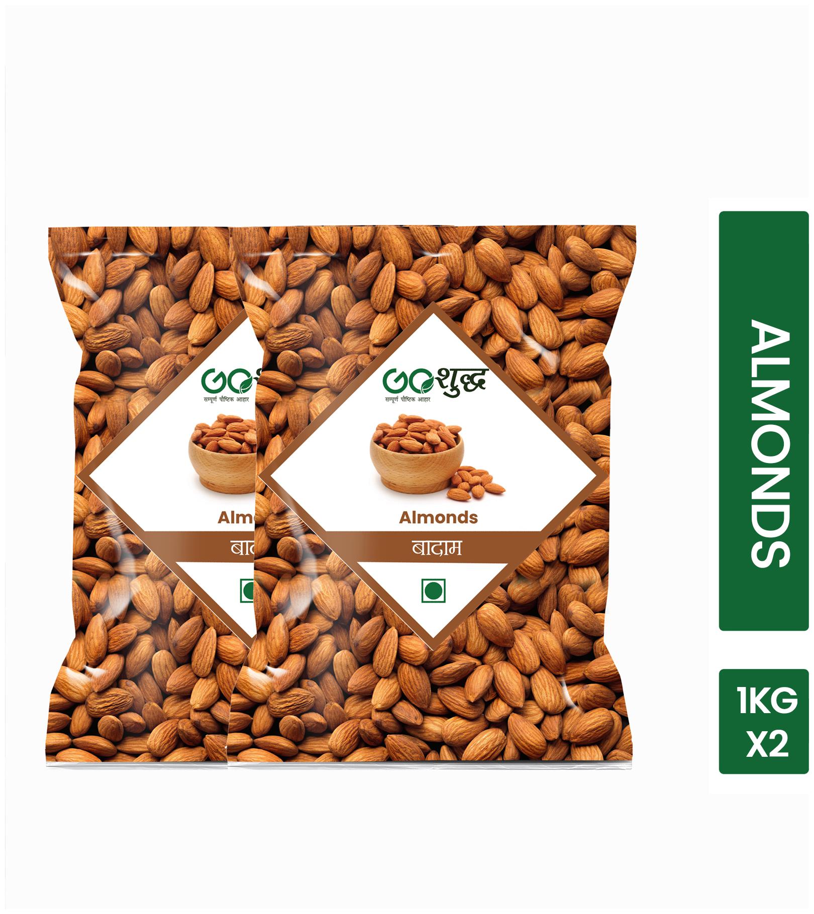 

Goshudh Premium Quality Almond Badam 1 kg each (Pack of 2)