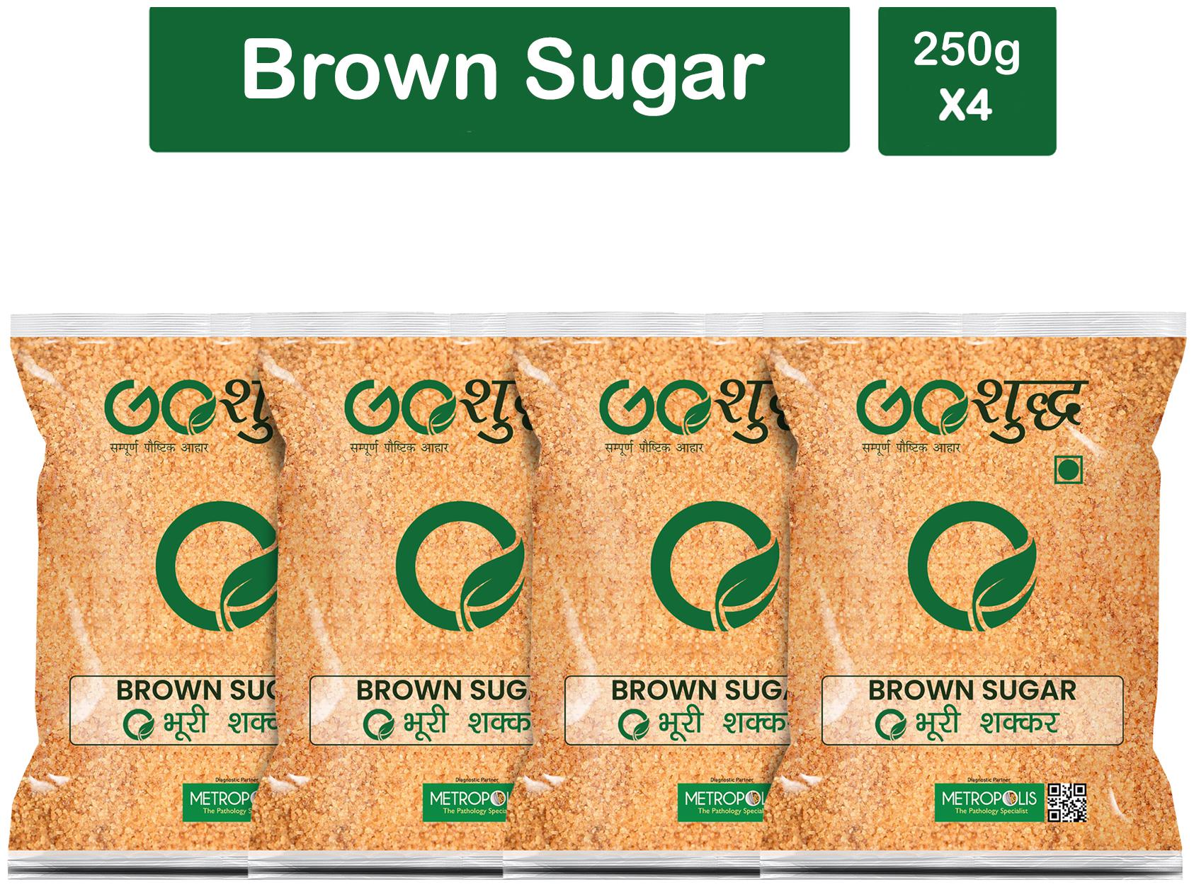 

Goshudh Premium Quality Brown Sugar-250 g (Pack Of 4)