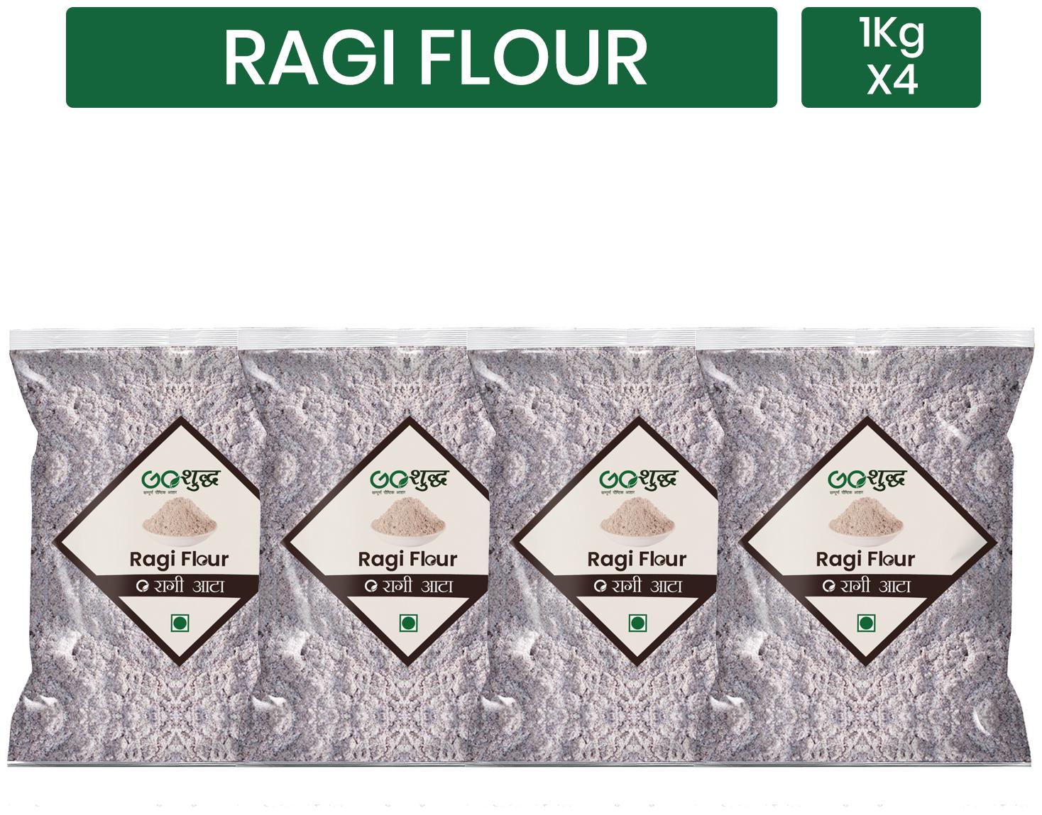 

Goshudh Premium Quality Finger Millet Flour Ragi Atta 1Kg (Pack of 4)