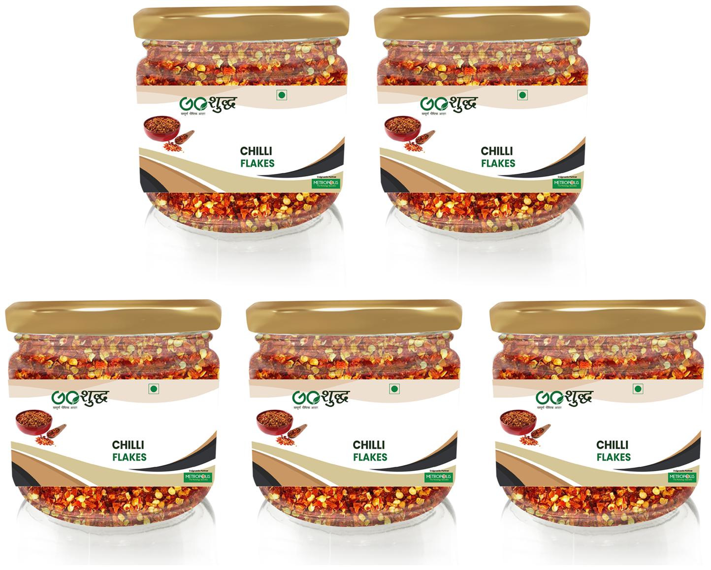 

Goshudh Premium Quality Chilli Flakes Glass Jar Pack 100g (Pack Of 5)