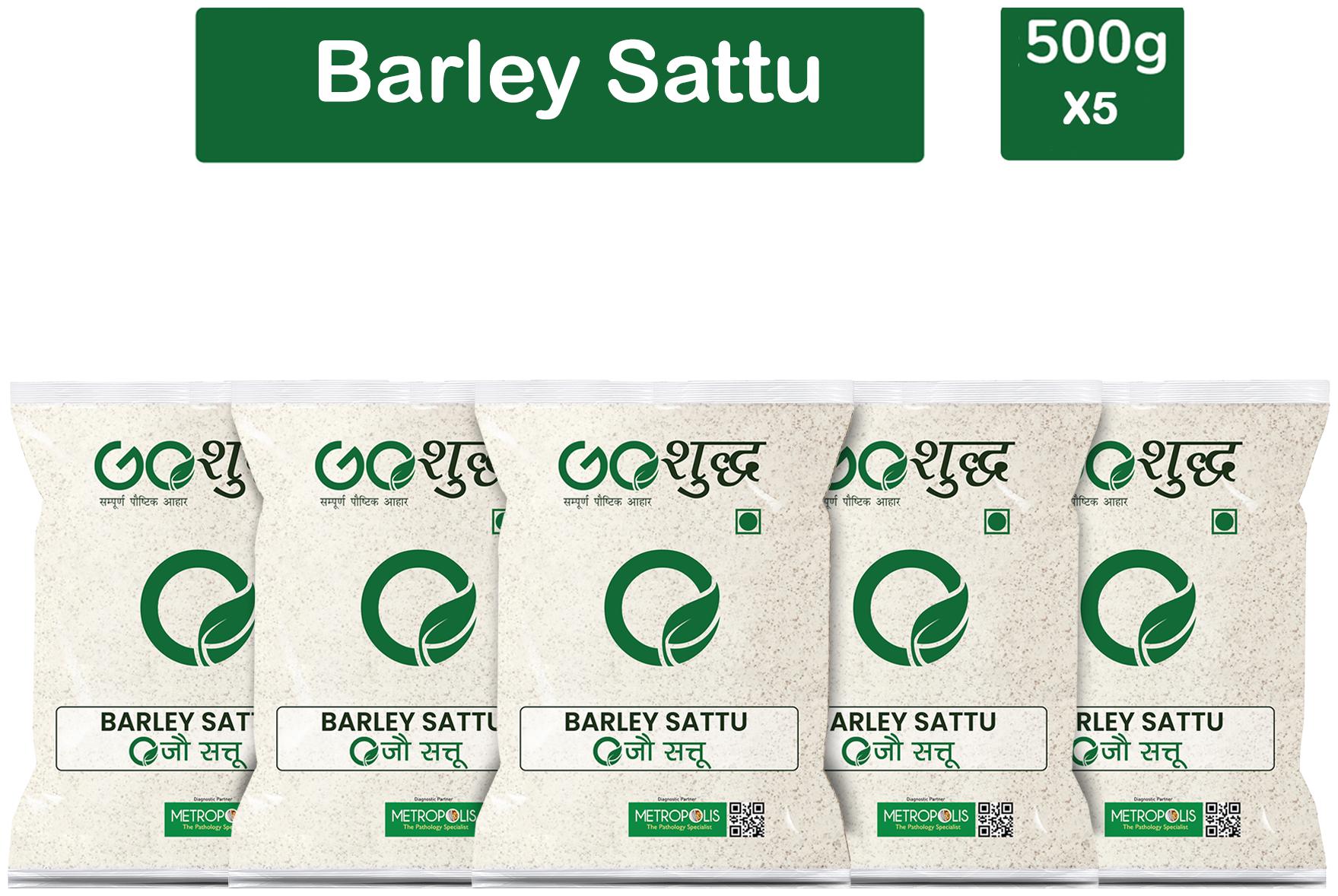 

Goshudh Premium Quality Jau Sattu (Barley Sattu) 500g (Pack Of 5)