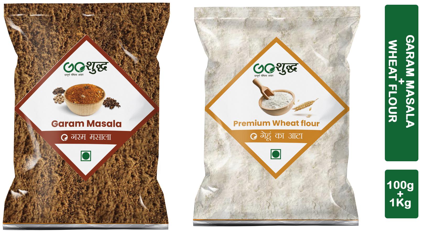 

Goshudh Premium Quality Garam Masala 100g And Wheat Flour 1kg combo (Pack of 2)