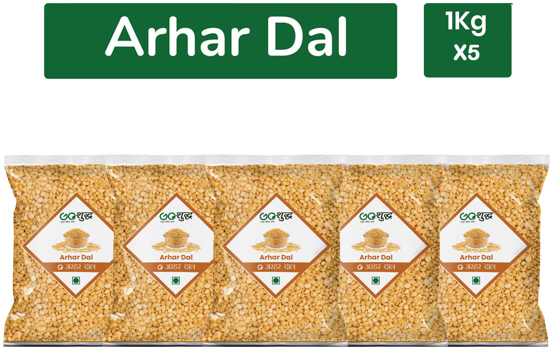

Goshudh Premium Quality Arhar Dal -1kg (Pack of 5)
