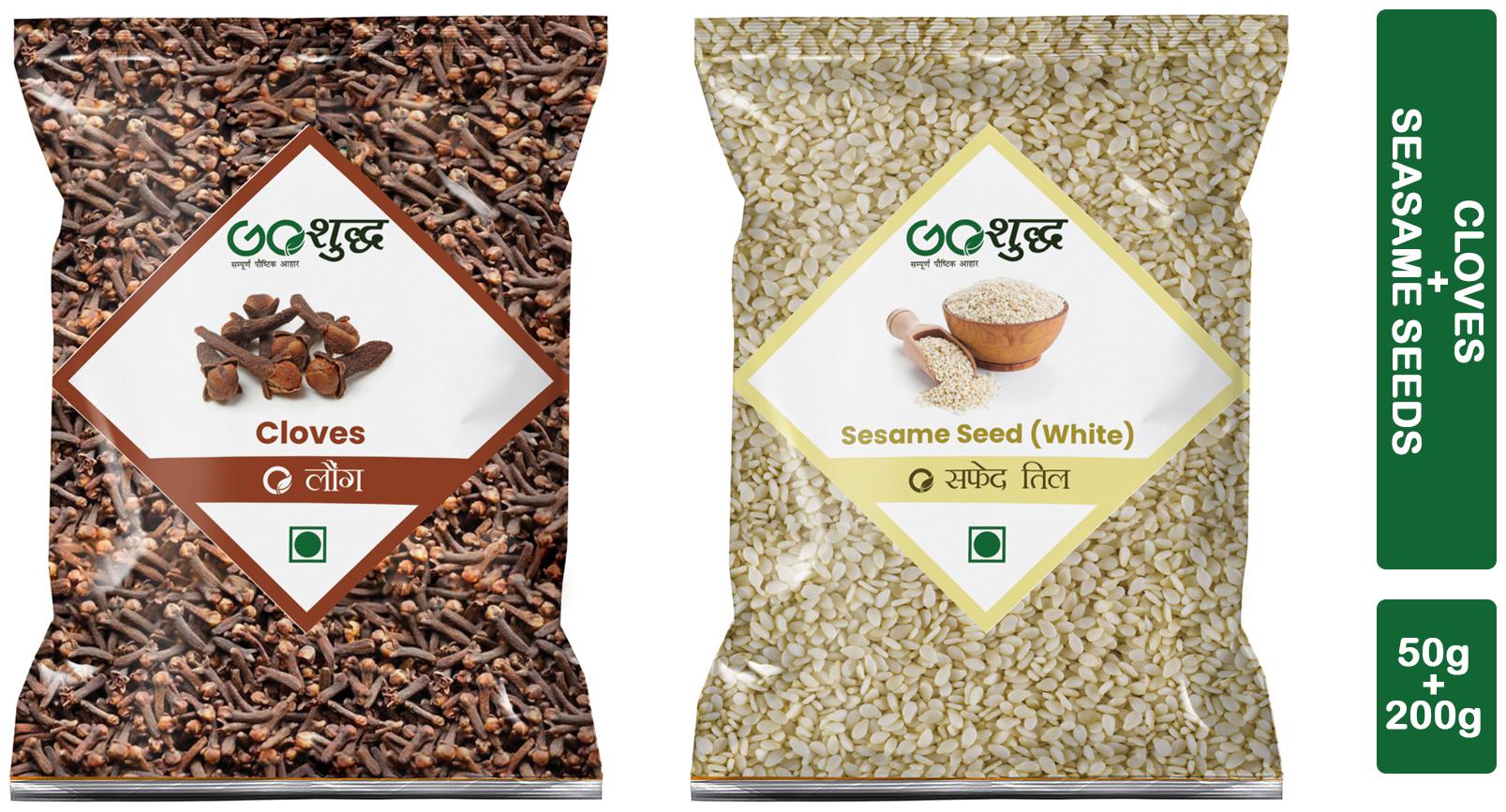 

Goshudh Premium Quality Cloves 50g And White Til 200g combo (Pack of 2)