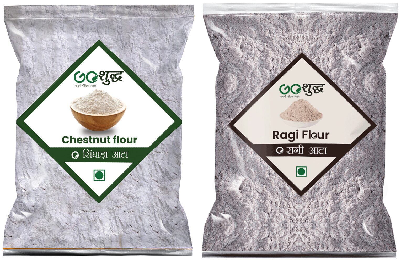 

Goshudh Premium Quality Chestnut Flour Singhada 250 g Ragi Atta Flour 500g