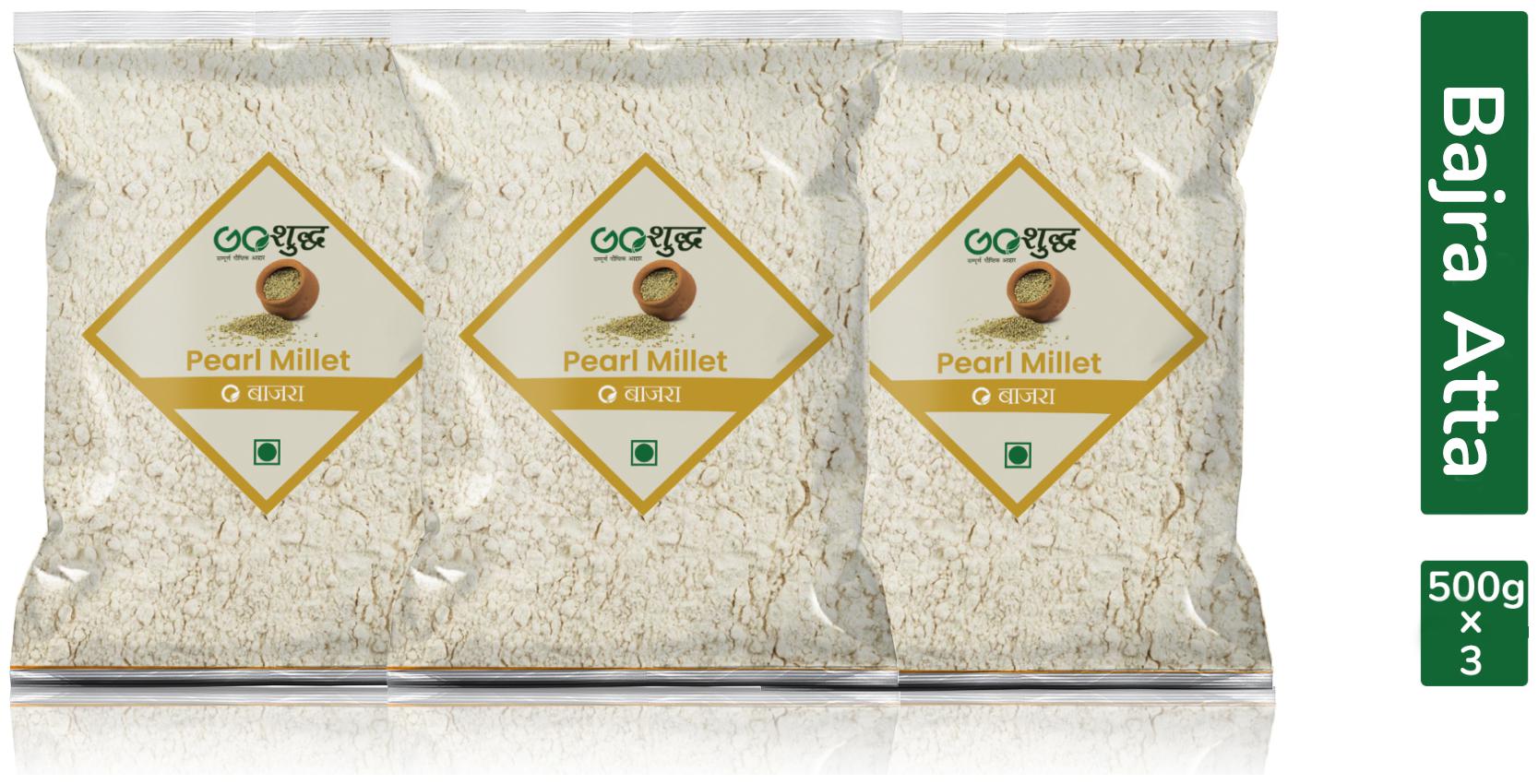 

Goshudh Premium Quality Bajra Pearl millet Atta Flour 500g Combo (Pack of 3)
