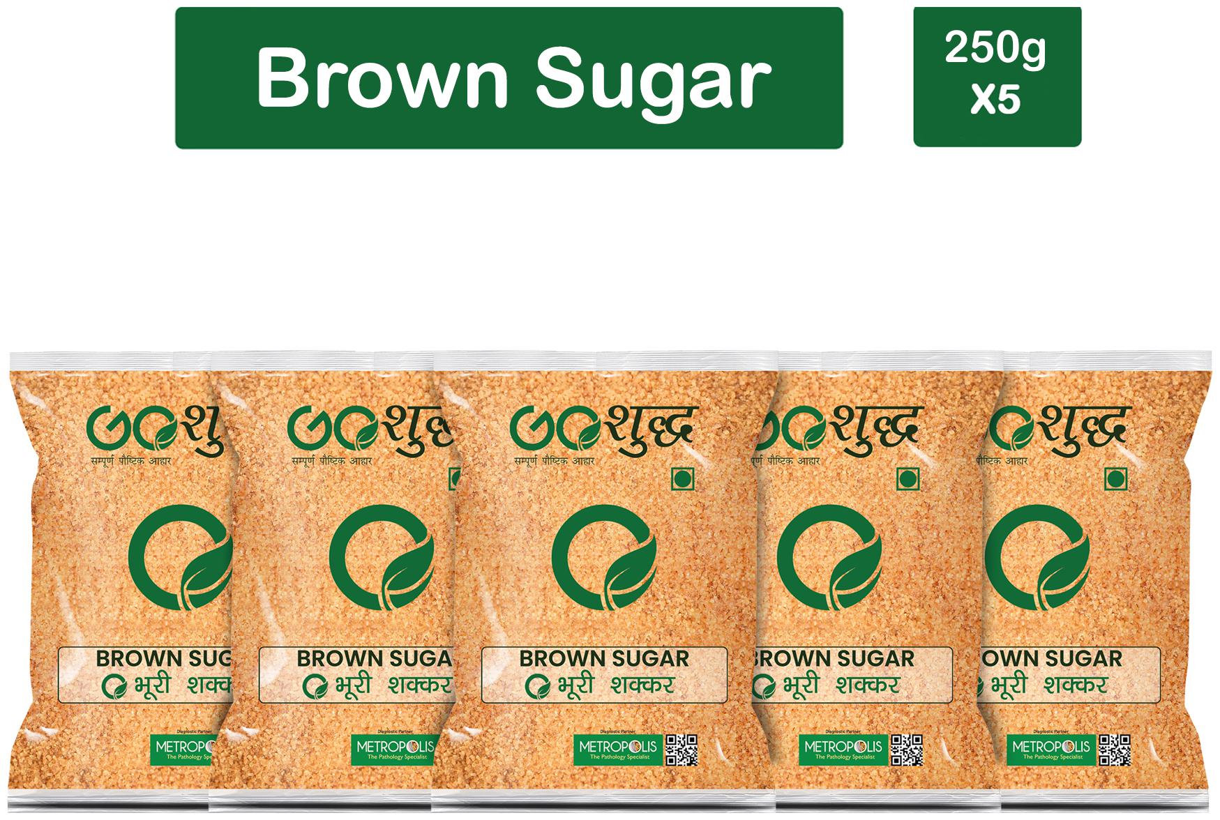 

Goshudh Premium Quality Brown Sugar-250 g (Pack Of 5)