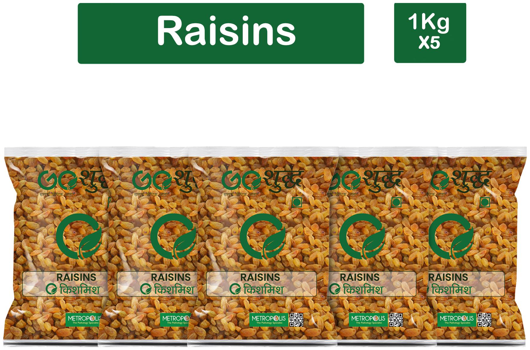 

Goshudh Premium Quality Kishmish (Raisin) 1kg (Pack Of 5)