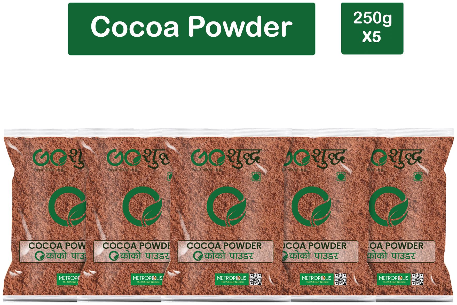 

Goshudh Premium Quality Cocoa Powder 250g (Pack Of 5)