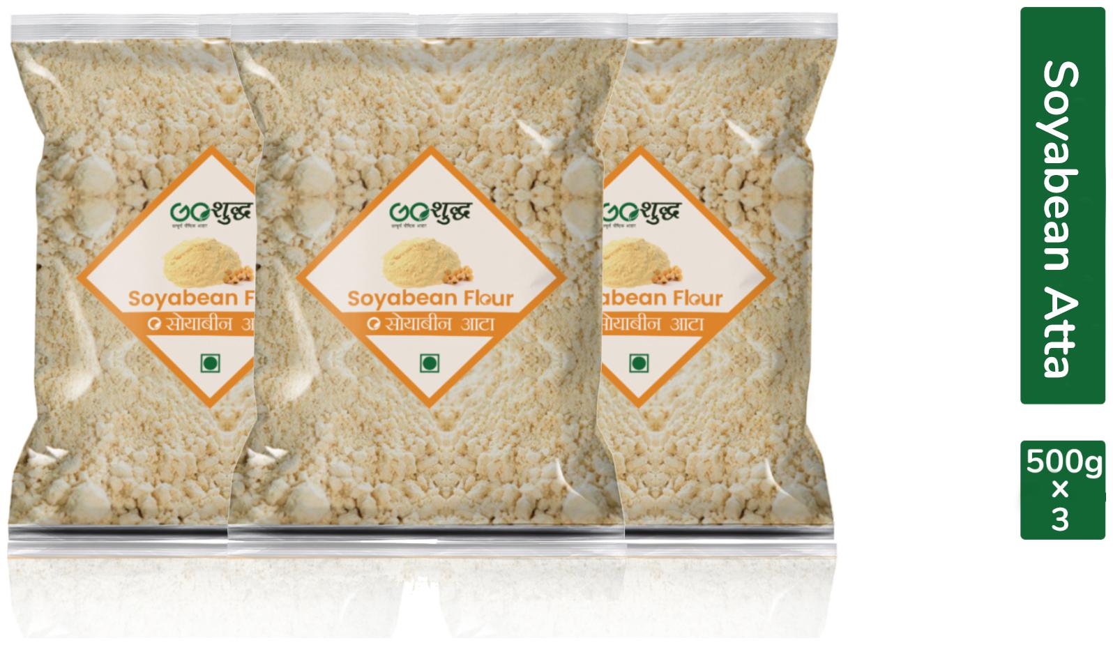 

GoshudhPremium Quality Soya Bean Flour Atta 500g Combo (Pack of 3)