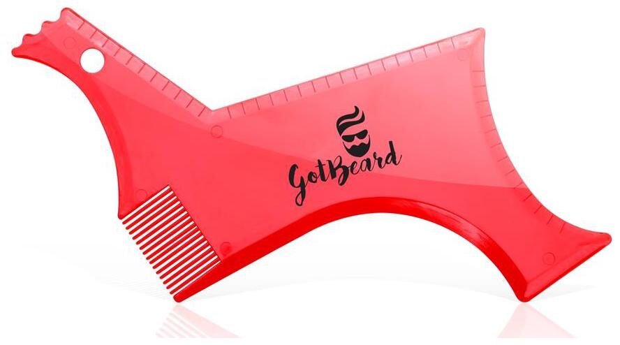 

GotBeard Pro All in One Beard Shaping Template Tool Beard Comb Premium Quality Ideal for Straight Curve Cut Goatee Sideburns Neckline Beautiful Package Perfect Gift