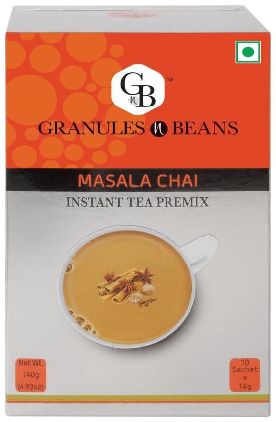 

Granules and Beans Unsweetened Masala Instant Tea Premix (10 Sachetx14g 140g)