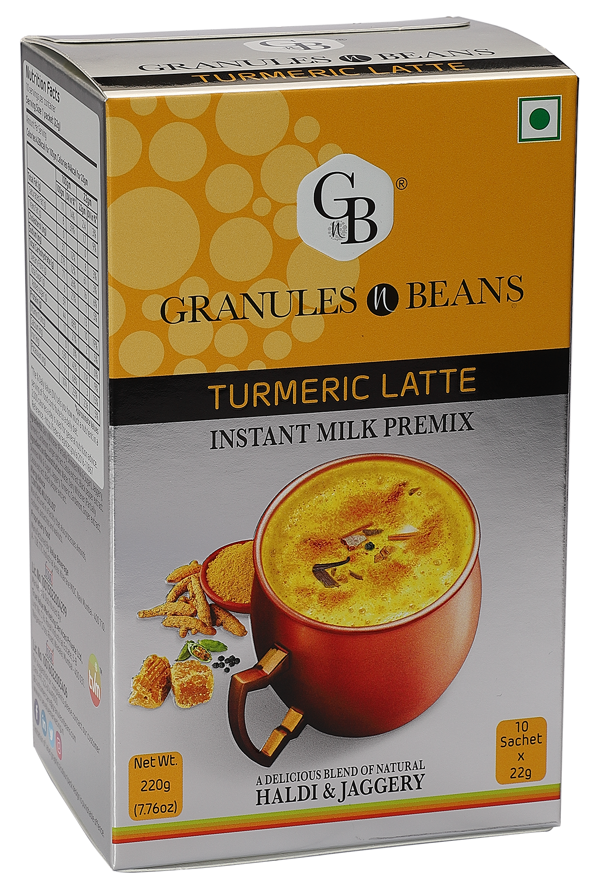 

Granules and Beans Turmeric Latte Instant Milk Premix 220 G (Pack Of 1)